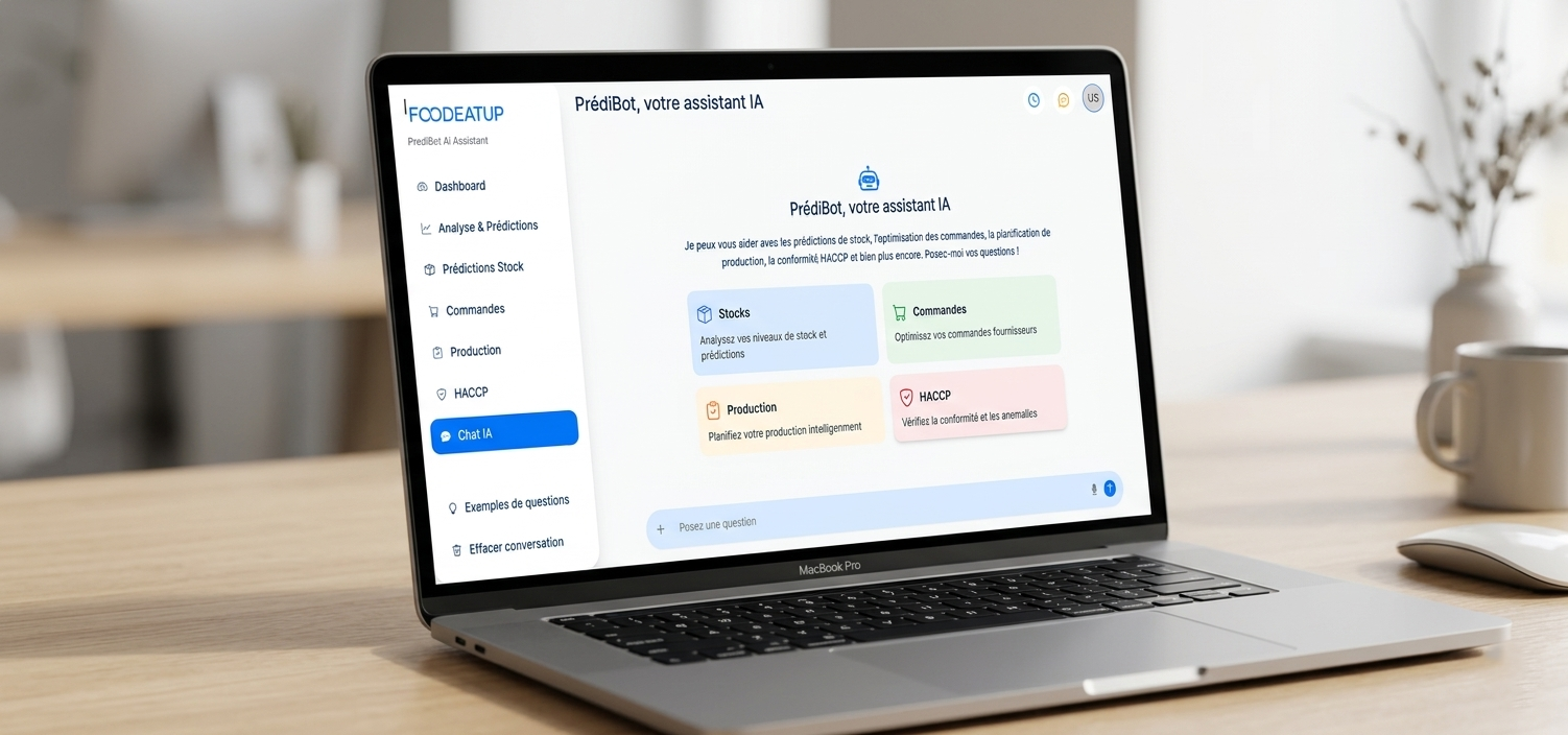 Interface cuisine et service FoodEatUp