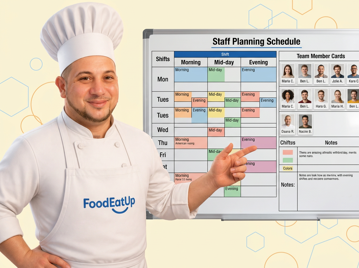Le chef FoodEatUp et le planning de son équipe