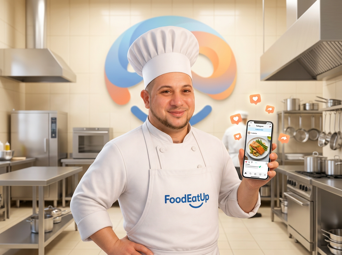 Le chef FoodEatUp publiant un post préparé par Iris