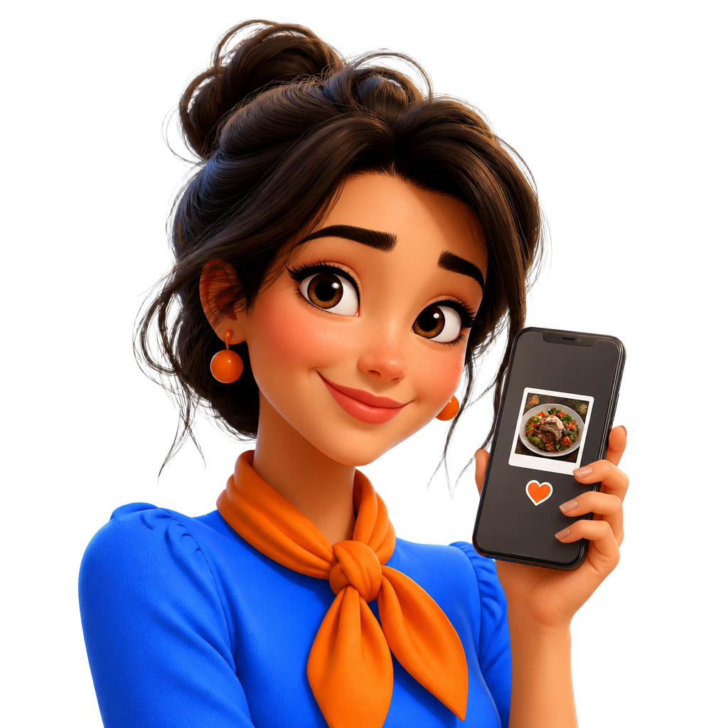 Portrait 3D de Iris, agent IA FoodEatUp