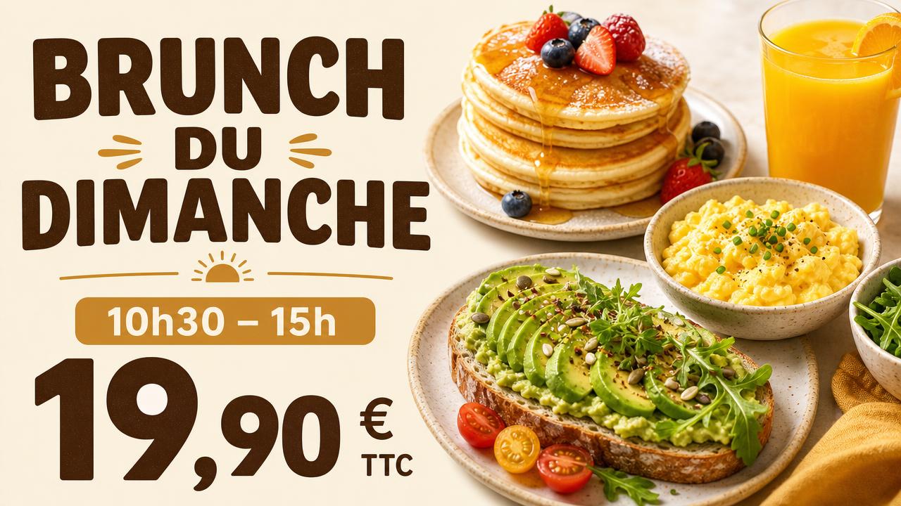 Exemple d'écran Display : Brunch du dimanche à 19,90 €
