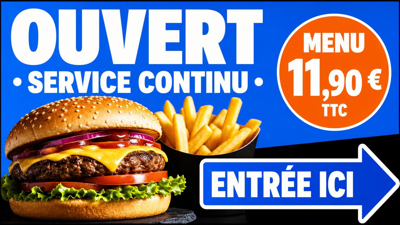 Exemple d'écran Display : Extérieur · ouvert, service continu